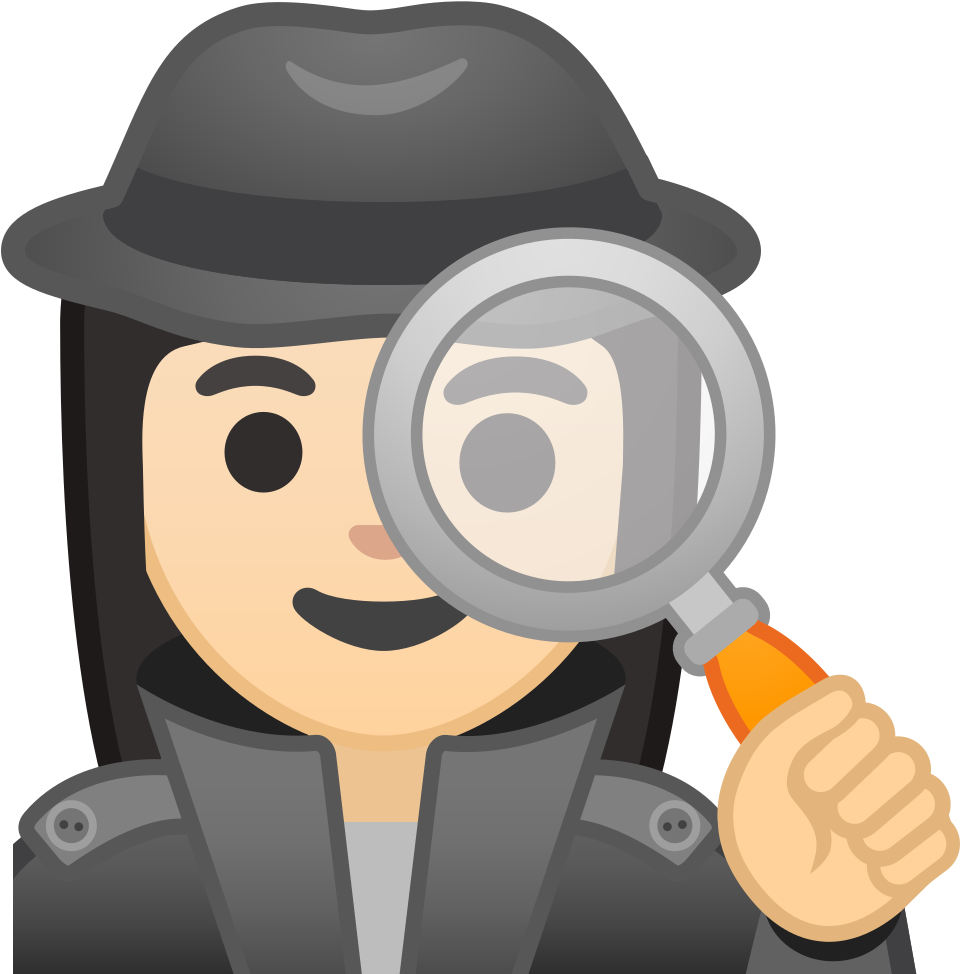 Cartoon Detective With Magnifying Glass PNG