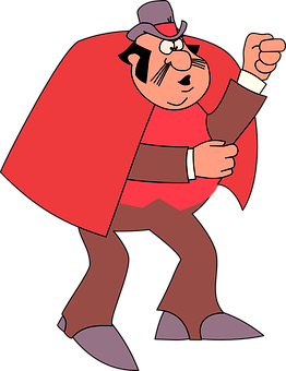 Cartoon Detectivein Red Cape PNG