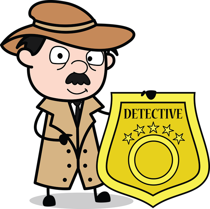 Cartoon Detectivewith Badge PNG