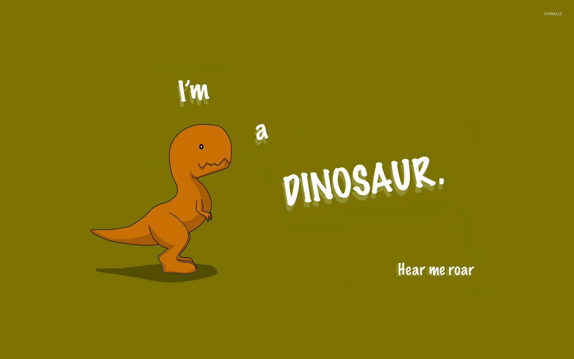 Dinosauriomarrón De Dibujos Animados. Fondo de pantalla