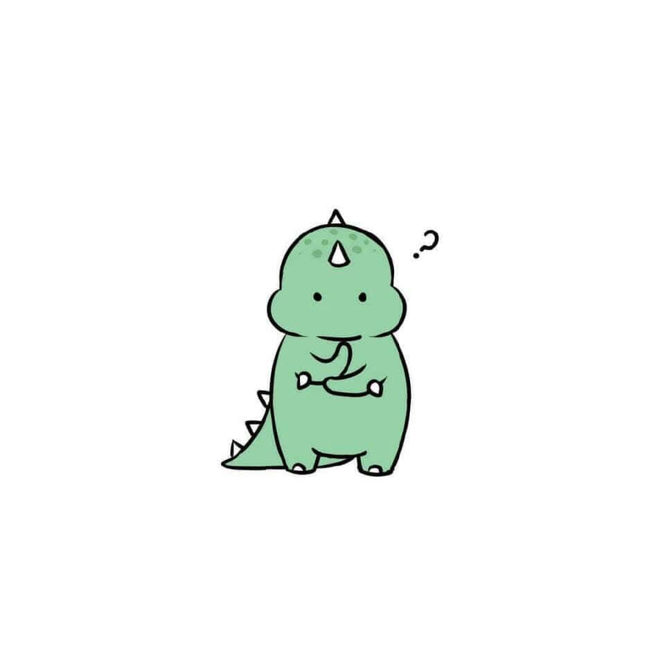 A cute cartoon dinosaur ready for an adventure Wallpaper