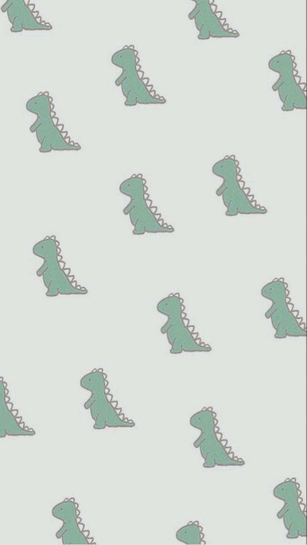 A Green Dinosaur Pattern With White Dots Wallpaper