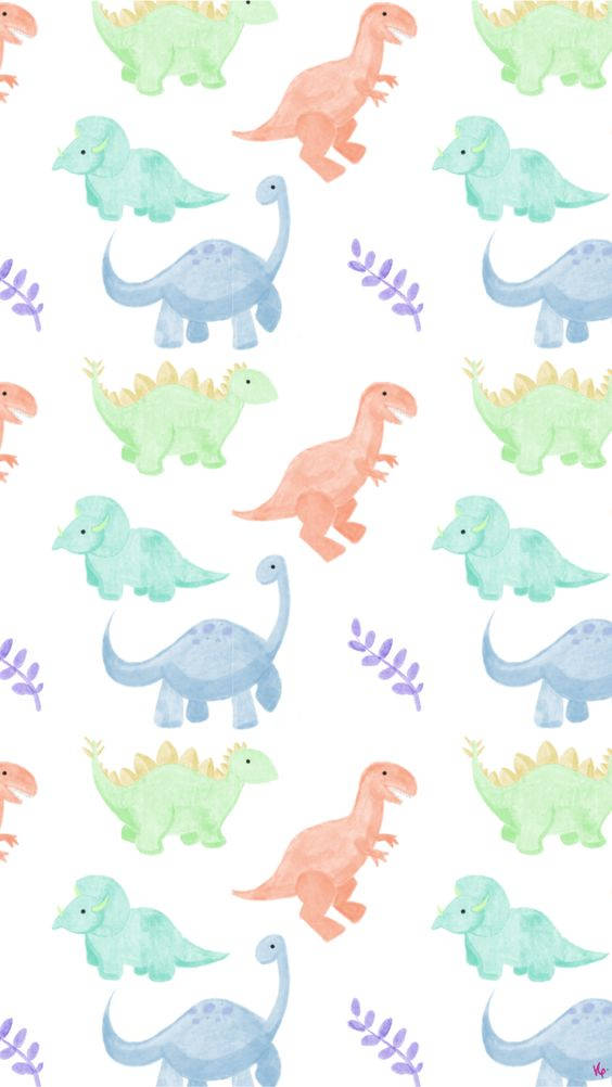 Friendly Cartoon Dinosaur Phone Wallpaper