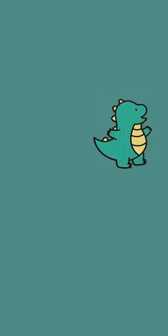 Fondode Pantalla De Teléfono Con Brillante Dinosaurio De Dibujos Animados. Fondo de pantalla