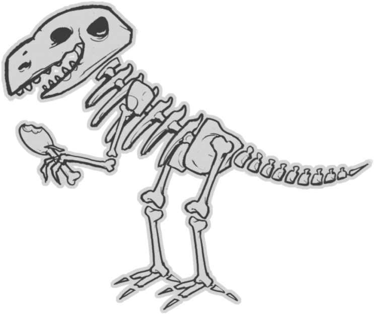 Cartoon Dinosaur Skeleton PNG