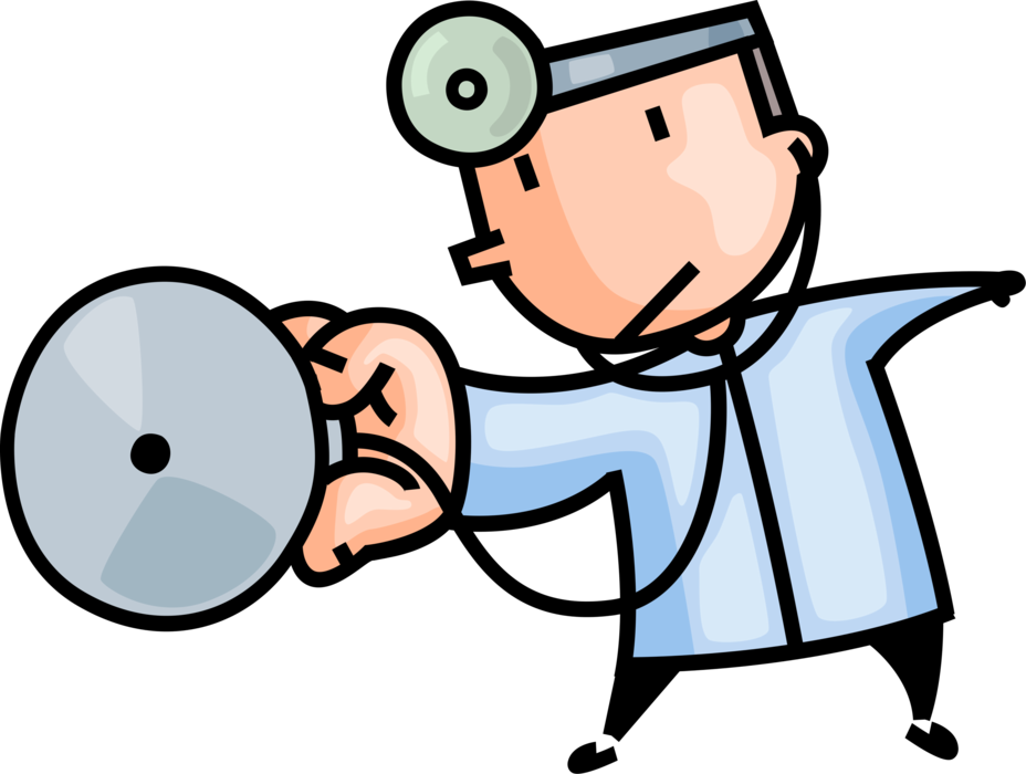Cartoon Doctor Listeningwith Stethoscope PNG