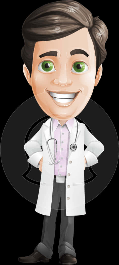 Cartoon Doctorwith Stethoscope PNG