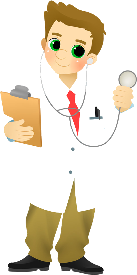 Cartoon Doctorwith Stethoscopeand Clipboard PNG