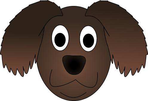 Cartoon Dog Face Illustration PNG