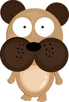 Cartoon Dog Face Illustration PNG