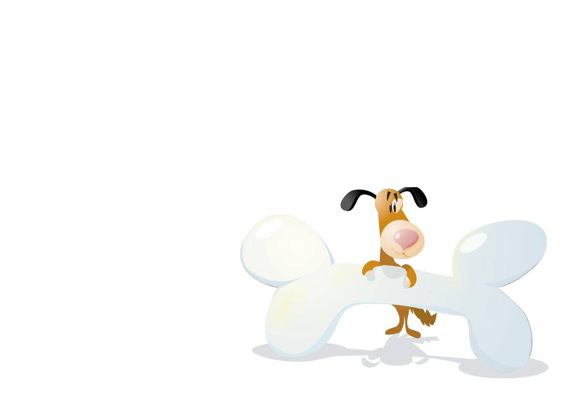 Cartoon Dog Holding A Bone Background