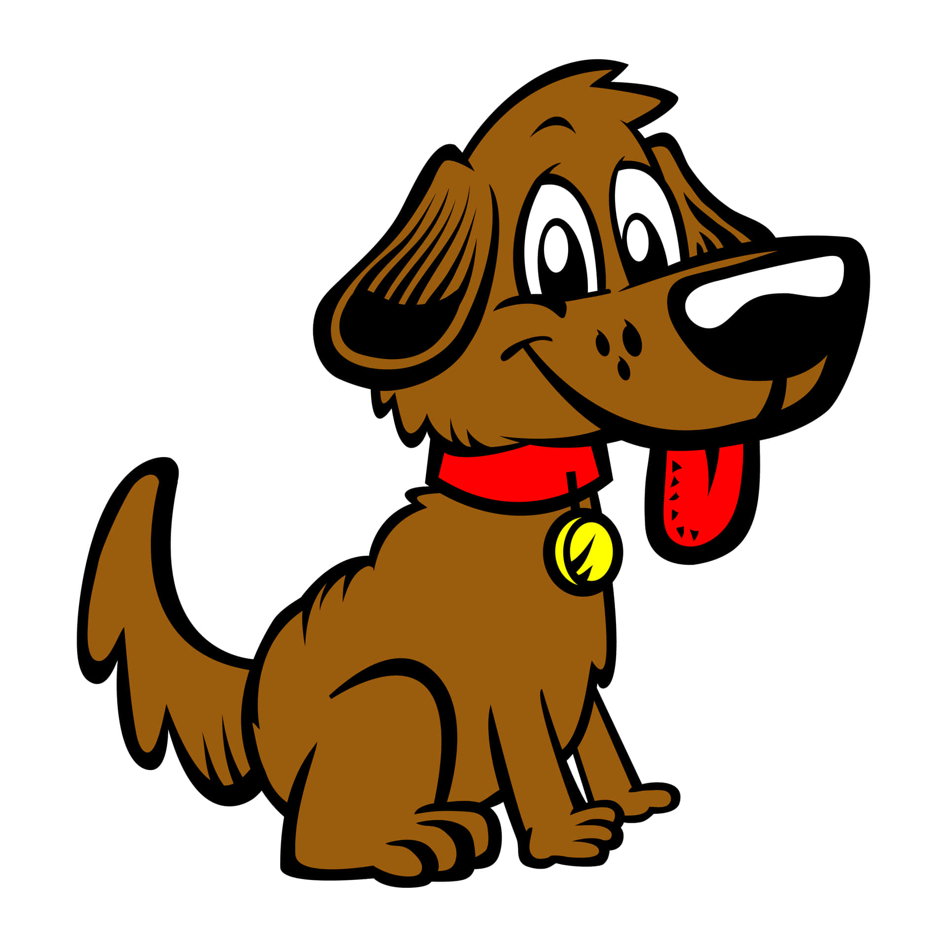 Cartoon Dog With Tongue Out Vector