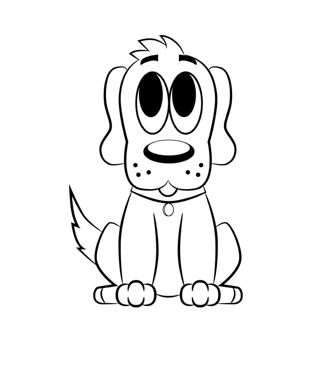 Unapágina Para Colorear De Un Perro De Dibujos Animados