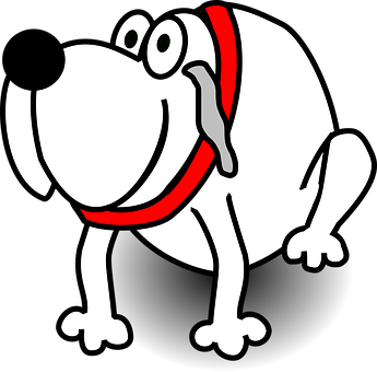 Cartoon Dog Red Collar Graphic PNG