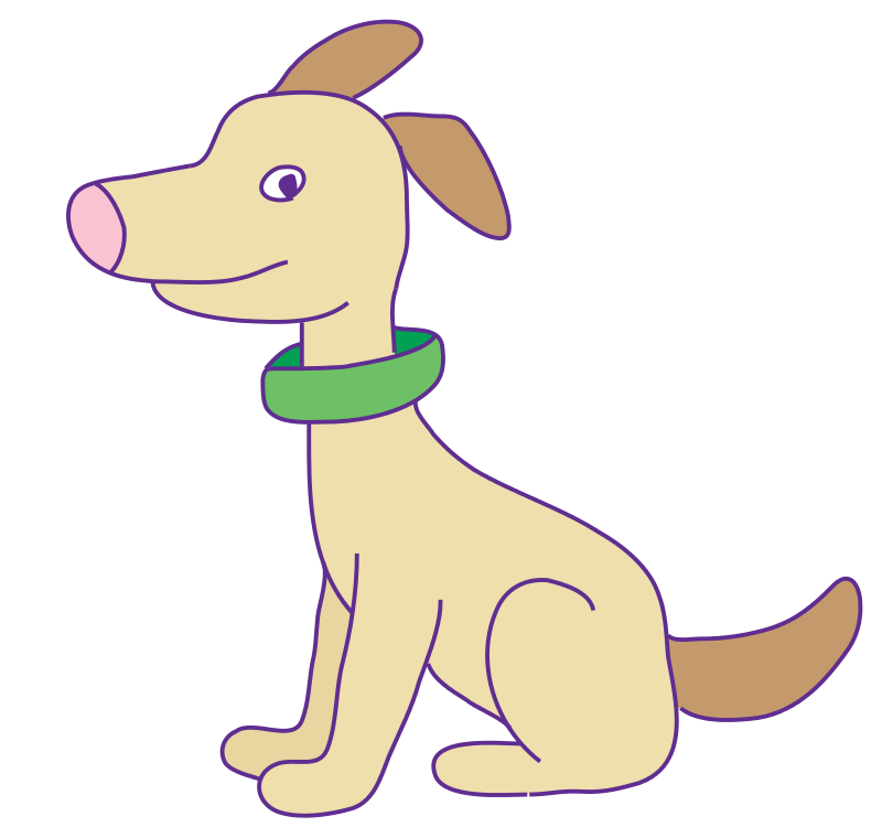 Cartoon Dog Sitting Down.png PNG