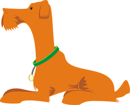 Cartoon Dog Sitting Profile PNG