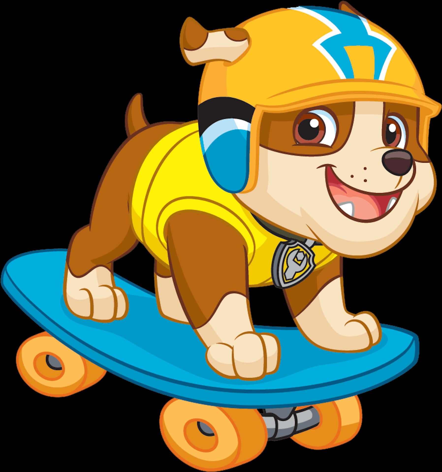 Cartoon Dog Skateboarding PNG