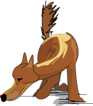 Cartoon Dog Sniffing Ground PNG