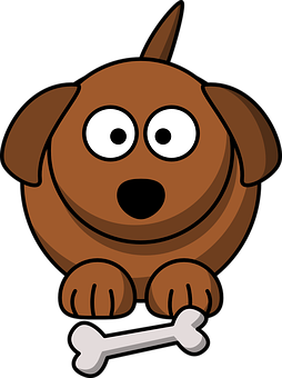 Cartoon Dog With Bone PNG
