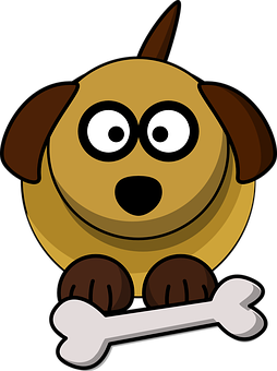 Cartoon Dog With Bone PNG