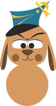 Cartoon Dog Wizard Hat PNG