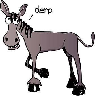 Cartoon Donkey Derp Expression PNG