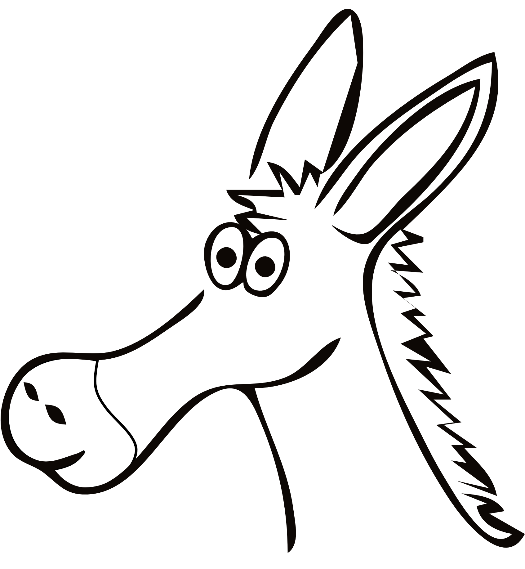 Cartoon Donkey Head Vector PNG