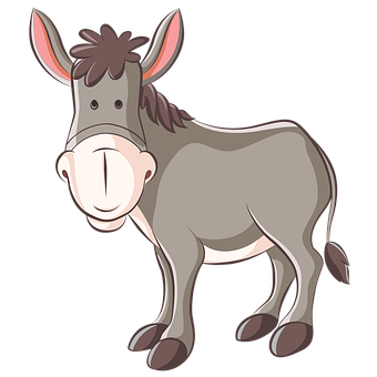 Cartoon Donkey Illustration PNG