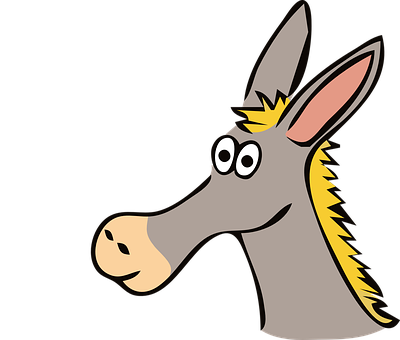 Cartoon Donkey Portrait PNG