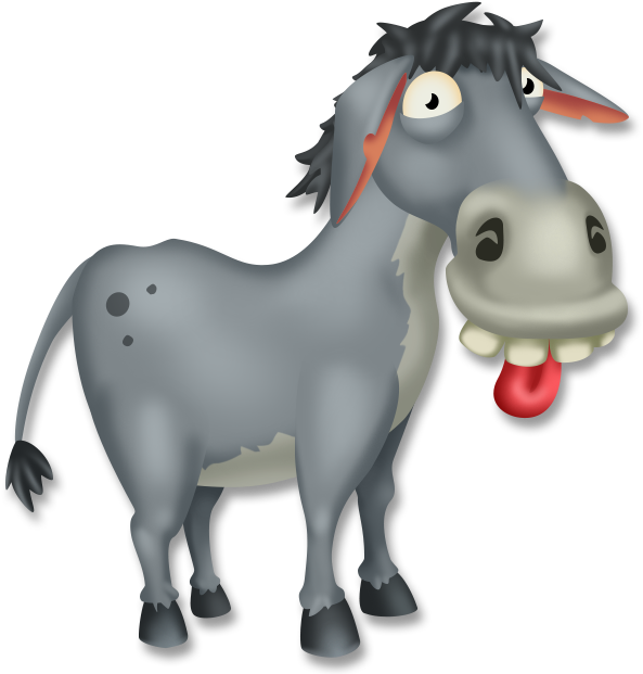 Cartoon Donkey Sticking Out Tongue PNG