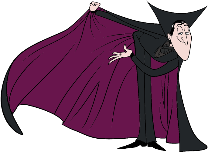 Cartoon Dracula Spreading Cape PNG