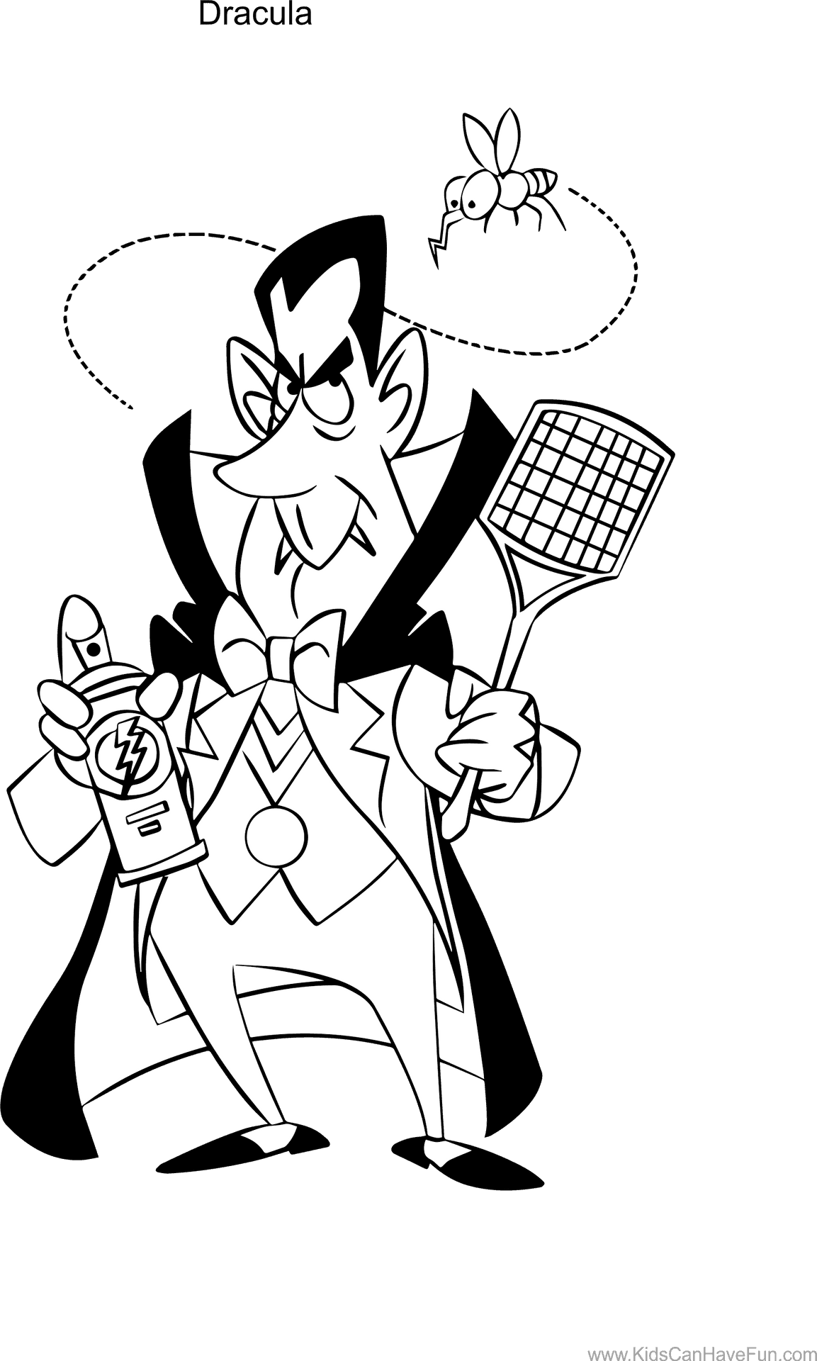Cartoon Dracula With Mosquito Repellent PNG