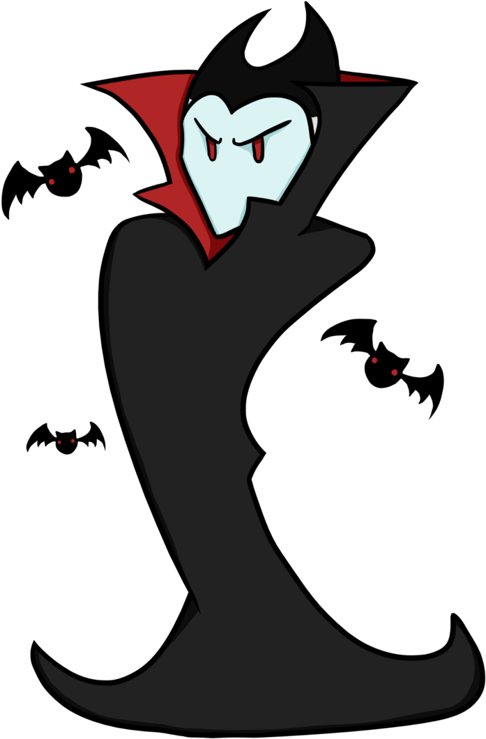Cartoon Draculawith Bats PNG