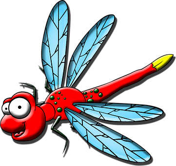 Cartoon Dragonfly Character PNG
