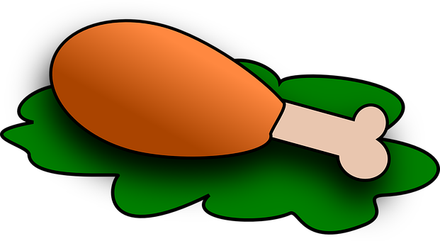 Cartoon Drumstickon Green Background PNG