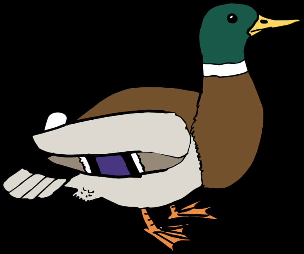 Cartoon Duckwith Capand Sunglasses PNG