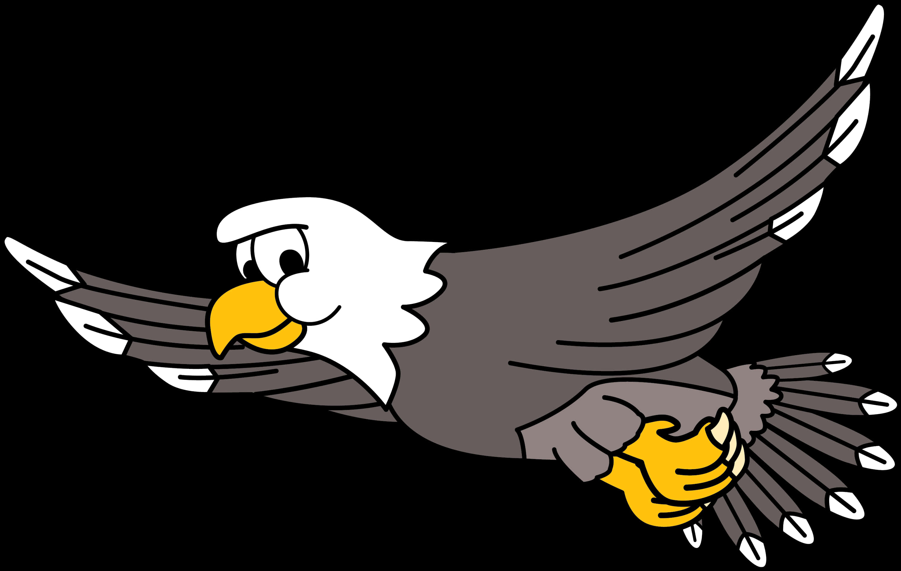 Cartoon Eaglein Flight PNG