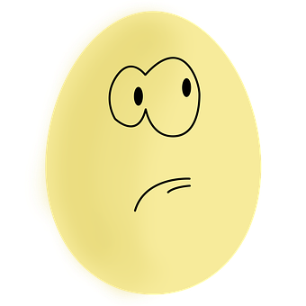 Cartoon Egg Expression Sadness PNG