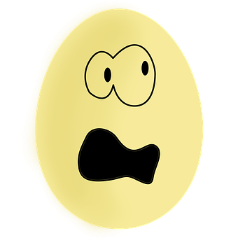 Cartoon Egg Face Black Background PNG