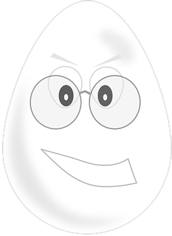 Cartoon Egg Face Graphic PNG