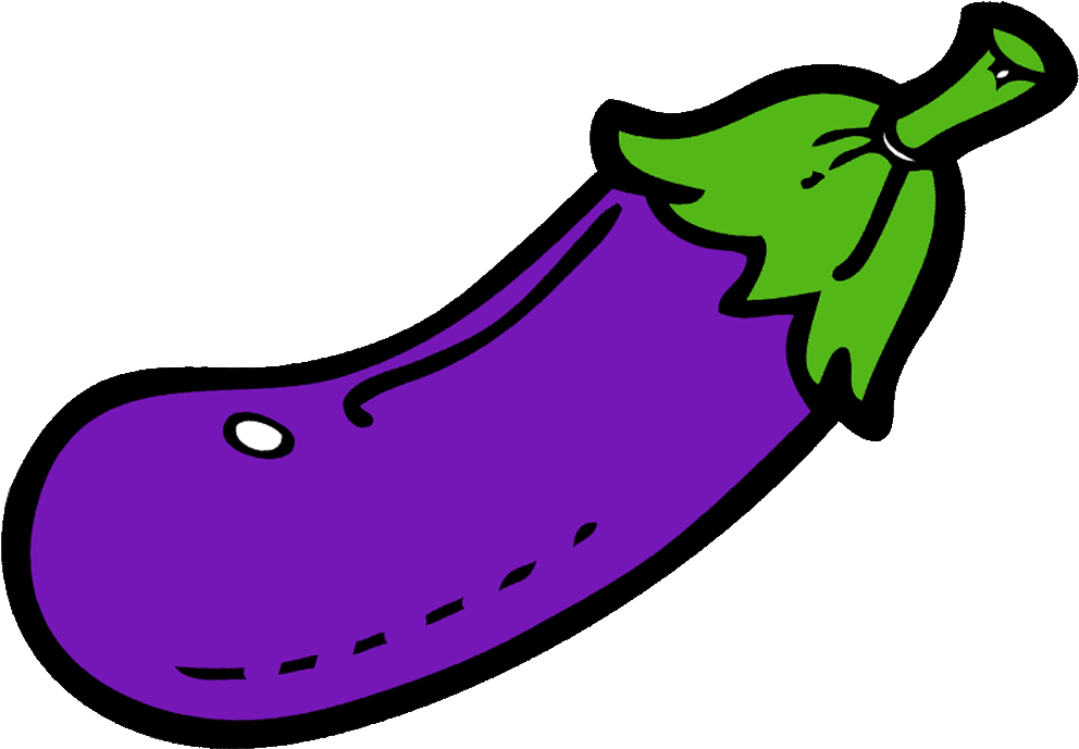 Cartoon Eggplant Illustration PNG