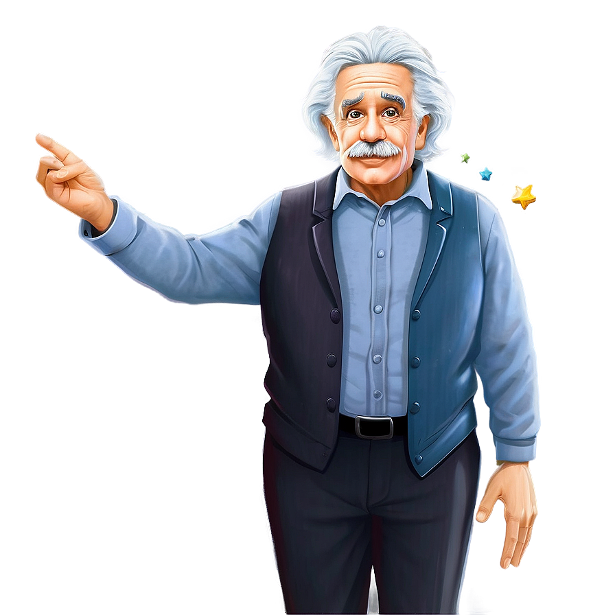Cartoon Einstein Explaining Png 06242024 PNG