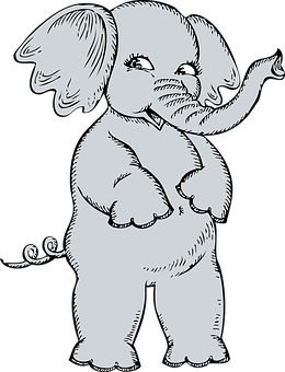 Cartoon_ Elephant_ Character_ Vector PNG