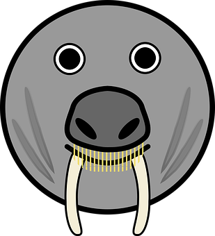 Cartoon Elephant Face Graphic PNG