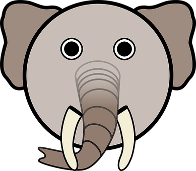 Cartoon_ Elephant_ Face_ Vector PNG