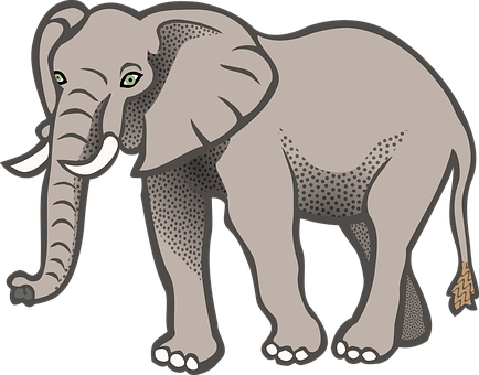 Cartoon Elephant Illustration PNG