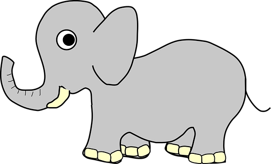 Cartoon Elephant Illustration PNG