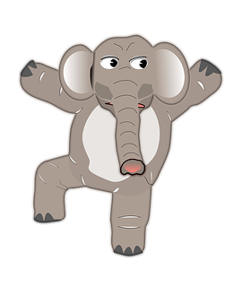 Cartoon Elephant Shrugging PNG