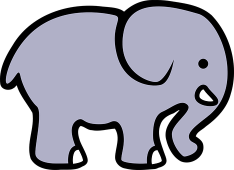Cartoon Elephant Silhouette PNG