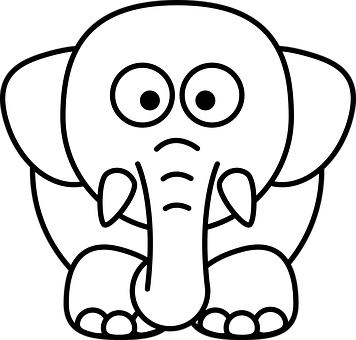Cartoon Elephant Simple Illustration PNG